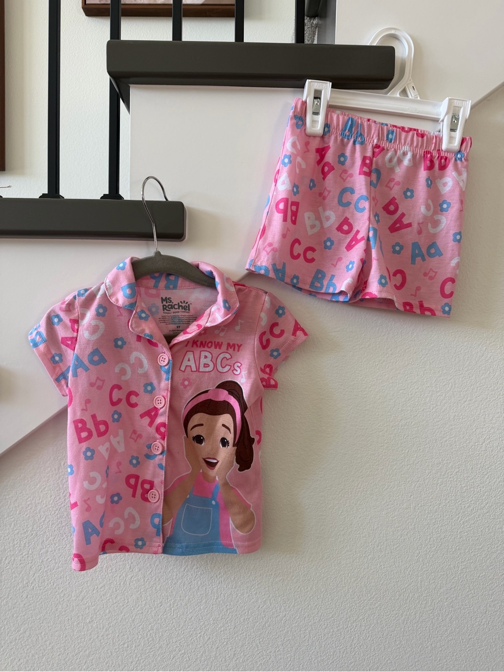 Ms Rachel Pink ABCs Short Pajama Set with Character Graphic